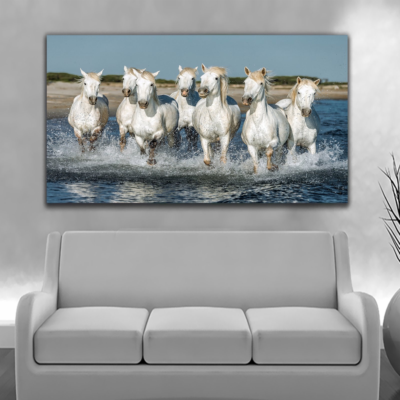 Imagine Seven Running Horse Canvas Wall Panting decorative masterpiece for home decor